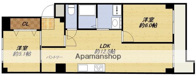 東洋マンション(2LDK/1階)の間取り写真