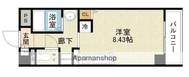 セレブコート新北野(ワンルーム/5階)の間取り写真