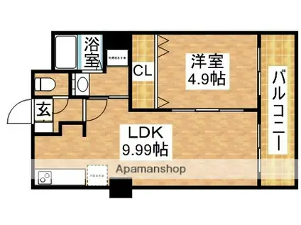 ノルデンタワー新大阪プレミアム(1LDK/2階)の間取り写真