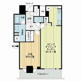 大阪ひびきの街 ザ・サンクタスタワー(1LDK/45階)の間取り写真