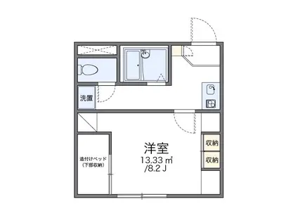 レオパレスKMS(1K/2階)の間取り写真