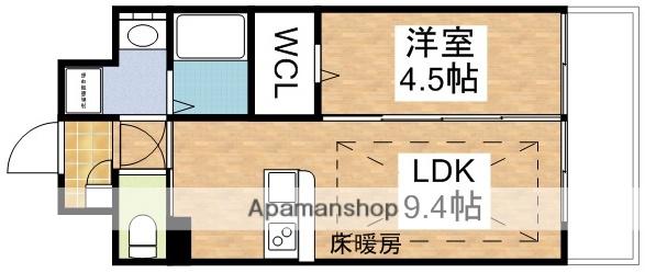第22関根マンション(1LDK/9階)の間取り写真