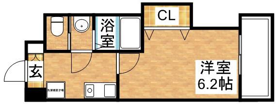ラグゼ十三本町(1K/5階)の間取り写真
