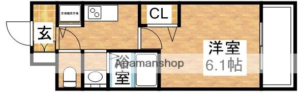アスヴェル新北野モスト(1K/2階)の間取り写真