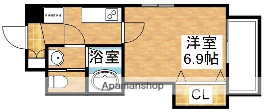 LUXE東三国3(1K/8階)の間取り写真