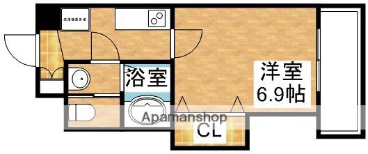LUXE東三国3(1K/5階)の間取り写真