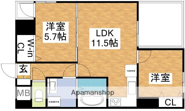 ノルデンハイム江坂アドバンス(2LDK/10階)の間取り写真