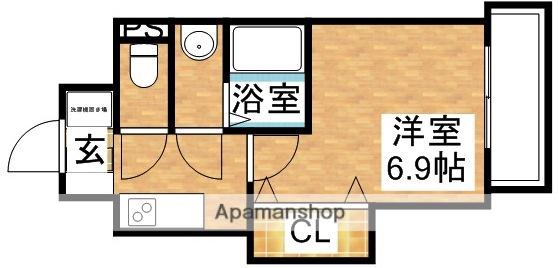 LUXE十三東2(1K/9階)の間取り写真