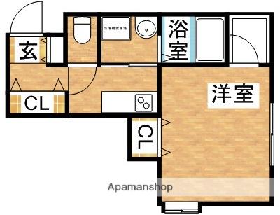 フェリオ宮原(1DK/1階)の間取り写真