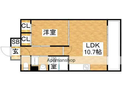 プログレッセ新大阪(1LDK/9階)の間取り写真