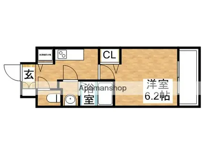 メインステージ新大阪(1K/9階)の間取り写真