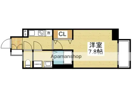 プレサンス新大阪ザ・デイズ(1K/13階)の間取り写真