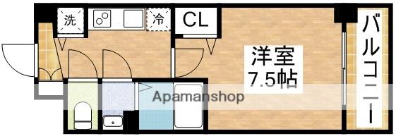 ディームス江坂(1K/2階)の間取り写真