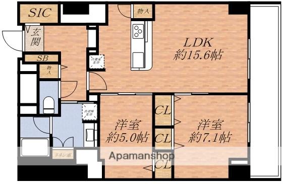グランセジュール江坂(2LDK/10階)の間取り写真