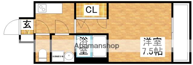 S-RESIDENCE江坂ALEGRIA(1K/5階)の間取り写真