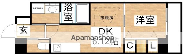 江坂プライマリーワン(1DK/2階)の間取り写真