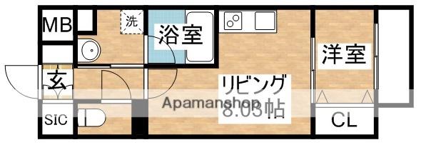 FORTUNEY江坂1(1LDK/4階)の間取り写真