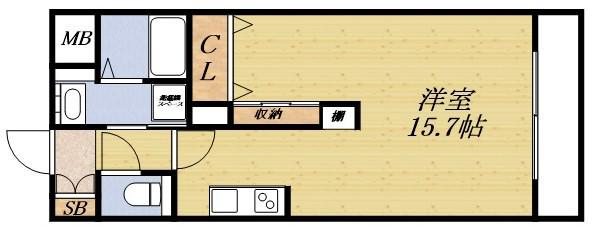 サンレムート千里山(ワンルーム/2階)の間取り写真