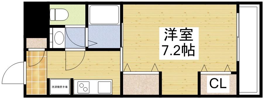 リブリ江坂(1K/3階)の間取り写真