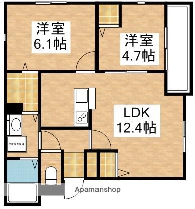 ル・クレール垂水Ⅱ(2LDK/3階)の間取り写真