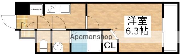 ファステート江坂ランウェイ(1K/2階)の間取り写真