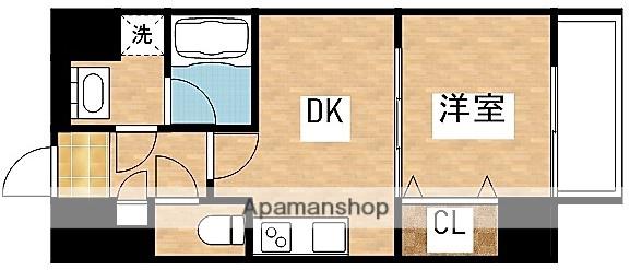 RIDGEガーデン江坂Ⅰ(1DK/3階)の間取り写真