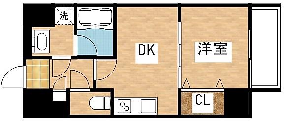 RIDGEガーデン江坂2(1DK/7階)の間取り写真