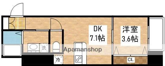 ファーストフィオーレ江坂江の木町パークサイド(1DK/12階)の間取り写真