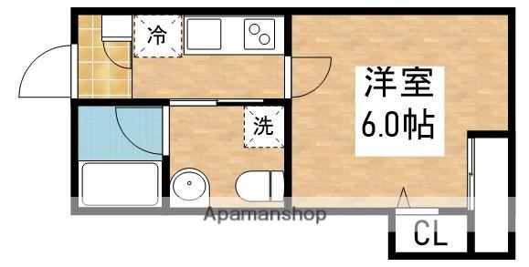CIEL神崎川(1K/2階)の間取り写真