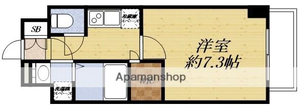 スペーシア江坂南金田(1K/5階)の間取り写真