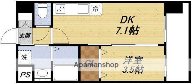 アンフィニⅩⅦマローネ(1DK/3階)の間取り写真