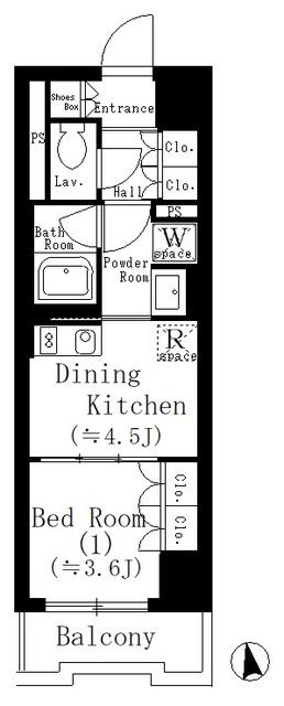 エル・セレーノ大阪天神橋(1DK/3階)の間取り写真