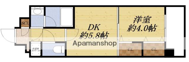 プレジオ江坂サウス(1DK/2階)の間取り写真