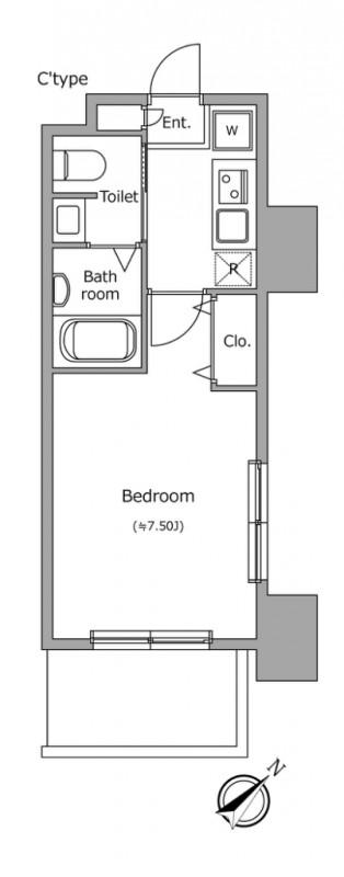 ラクラス福島野田(1K/14階)の間取り写真
