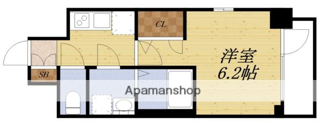 エスリードレジデンス大阪グランノース(1K/4階)の間取り写真