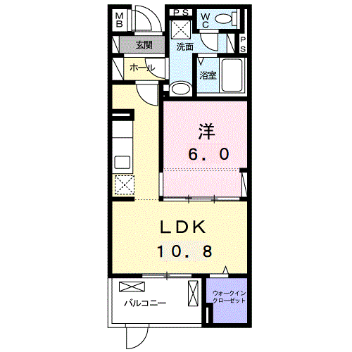 ラ・ルミエール(1LDK/1階)の間取り写真