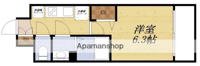 プレサンスブルーム東三国(1K/5階)の間取り写真