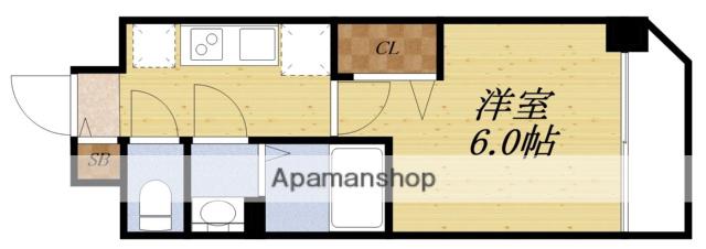 プレサンスブルーム東三国(1K/6階)の間取り写真