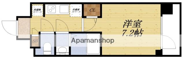 スプランディッド十三本町(1K/14階)の間取り写真