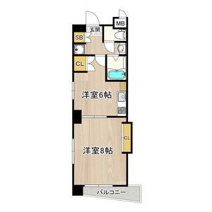 コンソラーレ日本橋(1DK/8階)の間取り写真