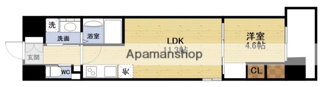 スプランディッド江坂DUE(1LDK/7階)の間取り写真