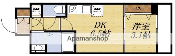 アドバンス江坂ラシュレ(1DK/6階)の間取り写真