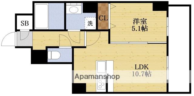 TOPAZ江坂(1LDK/6階)の間取り写真