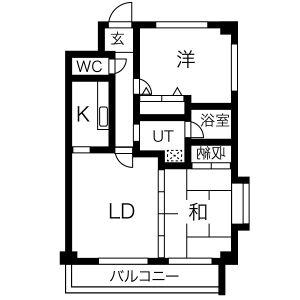 ピュアフルール(2LDK/2階)の間取り写真