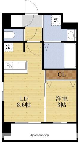 エスリード江坂アンムート(1LDK/5階)の間取り写真