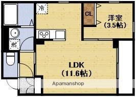 AMOUR VILLE江坂(1LDK/1階)の間取り写真