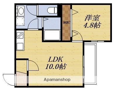 ランコントル江坂(1LDK/2階)の間取り写真