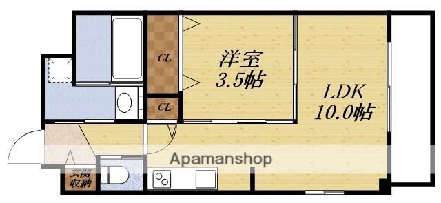 EXCELLENT KISHIBE(1LDK/3階)の間取り写真