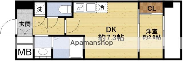 セレニテ江坂ミラク(1DK/9階)の間取り写真