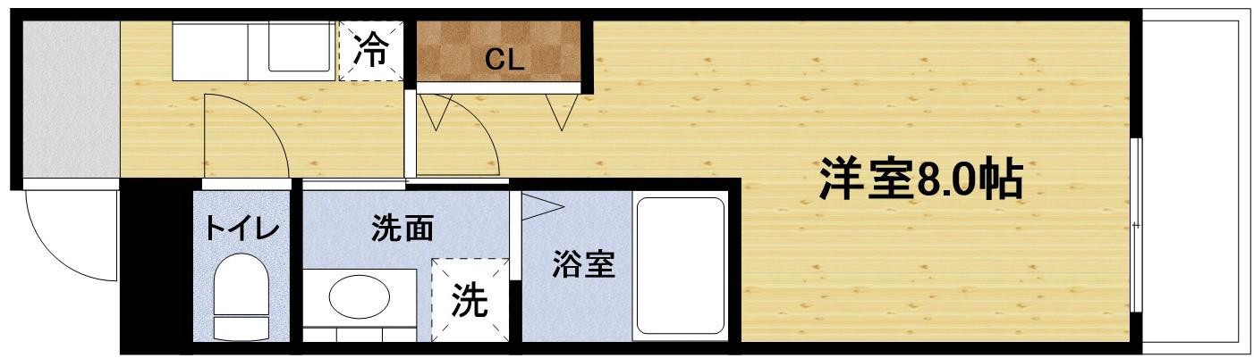 リアコート塚本(1K/1階)の間取り写真